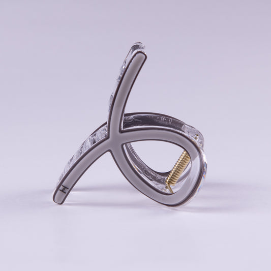 Crystal Edge Claw Clip- Grey