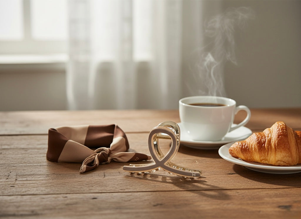 Crystal Edge Claw Clip- Brown