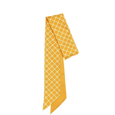 Hermine Silk Scarfette - Mustard & White - Hermine Hold